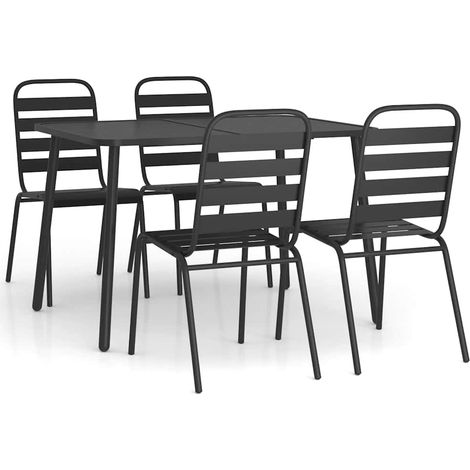 Maison Exclusive - Set da Pranzo da Giardino 5 pz in Acciaio Antracite (1/5)