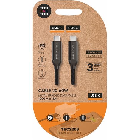 Cable USB-C a USB-C 1 m 60 W