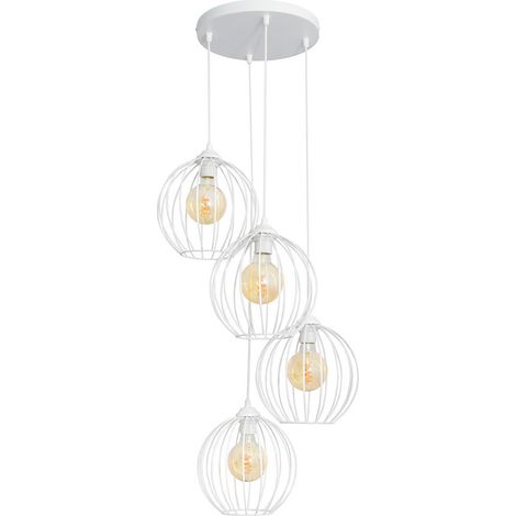 Helam MERCURE Plafonnier Suspendu Cluster Blanc 40cm (1/4)