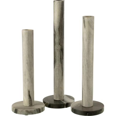 Lot de 3 Chandeliers en Marbre "Courchevel" 40cm Gris Clair (1/4)