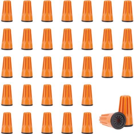 30 orangefarbene elektrische Kabelkappen, wasserdichte Verbinder, Schraubklemmen, Kabelendkappen (1/5)
