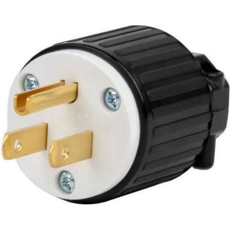 Prise Mâle Nema 5-15P - 3 Broches - 15 A 125 V - Standard Américain - Câblage Automatique - Anti-Perte - Noir (1/3)
