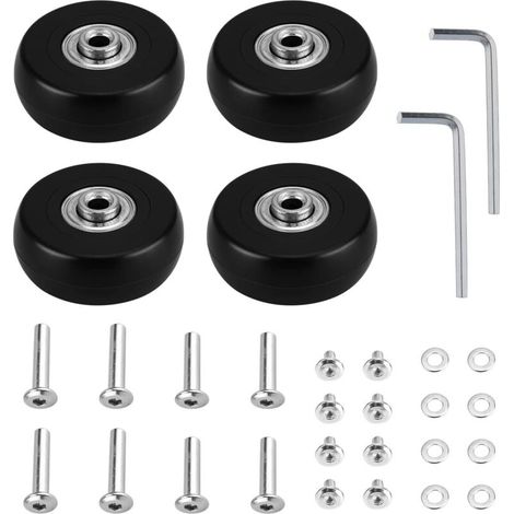 4 roulettes universelles de rechange pour valises, 50 mm x 18 mm, pour chariots, poussettes, en caoutchouc (1/5)