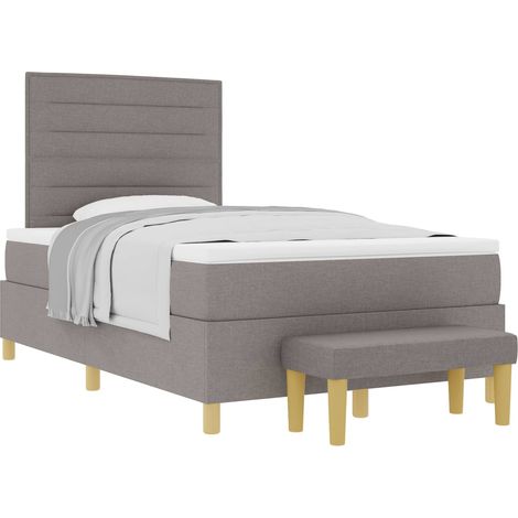 Maison Exclusive - Lit à ressorts avec tête de lit Taupe 200 x 120 cm tissu (1/5)