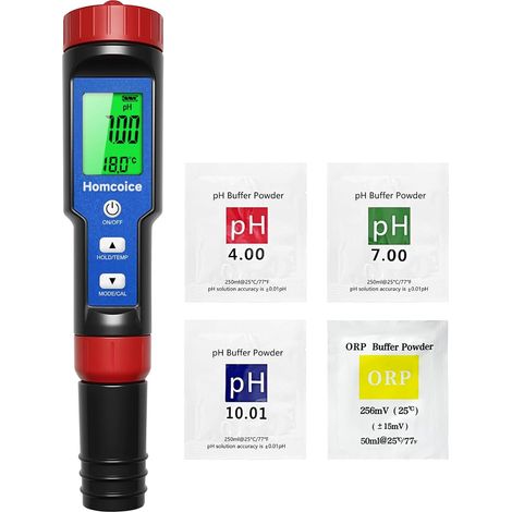 pH Chlore Mètre Piscine 7-en-1, Testeur PH Chlore Salinité ORP TDS EC Température, Tester Qualité Eau de haute précision avec fonction ATC pour piscines, eau potable, aquarium, hydroponie (1/5)