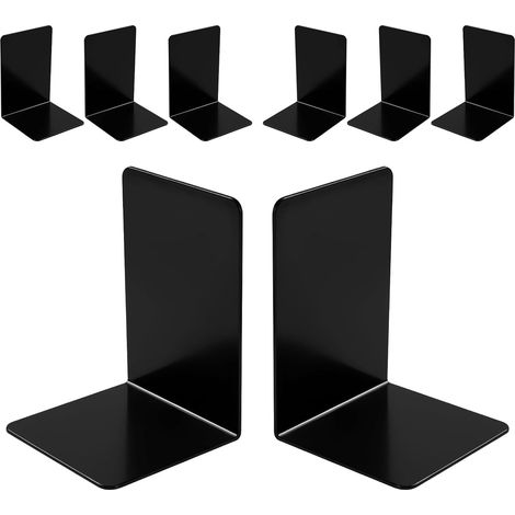 Lot de 8 Serre-Livres Noirs, Cale Livre épais de Grande Taille, pour Livres d'enfants, Bureau, école et bibliothèque, Serre Livre Minimaliste et Solide (1/5)
