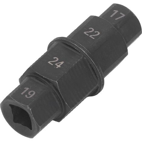 Outil hexagonal pour démontage d'axe de roue de moto 17/19/22/24 mm, clé spéciale pour démontage de l'axe principal de la roue avant, douille de montage et de démontage, noir (1/5)