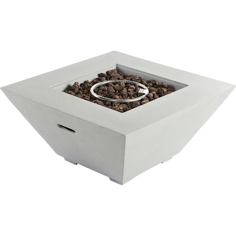 Brasero de jardín patio GRC quemador de acero inoxidable gas propano gris claro Katmai