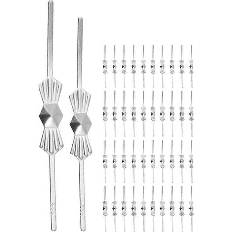 200 pinces à nœud papillon chromées 33 mm 40 mm, pinces papillon en métal argenté pour fixer les cristaux de lampes, lustres et plafonniers. (1/4)