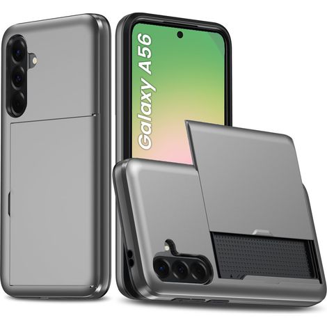 Funda para Samsung Galaxy A56 5G con tarjetero deslizante, color gris. (1/5)