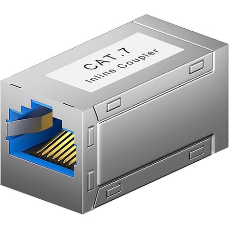 Coupleur RJ45 métallique, adaptateur blindé Cat6A/Cat7 pour câbles réseau 10G, avec suppression améliorée des interférences électromagnétiques, disponible en plusieurs couleurs. (1/5)
