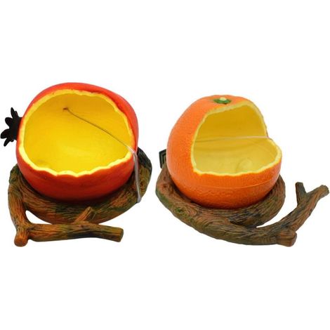 2 Pièces Mangeoires pour Cage À Oiseaux Bol De Nourriture pour Oiseaux en Forme d'orange De Support d'alimentation Portable pour pour Perruches Calopsittes (1/5)