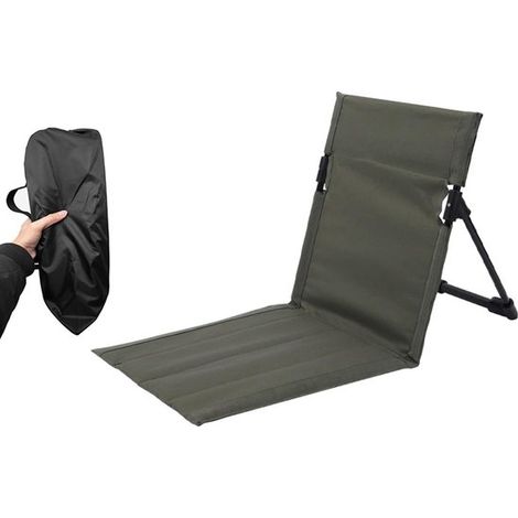 Silla plegable, Silla de camping, Con respaldo, Asiento acolchado, Silla de playa portátil, Silla de jardín con respaldo, picnic, Verde militar (1/5)