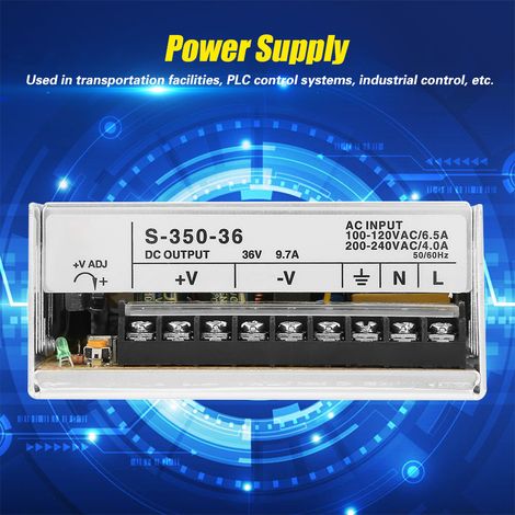 Alimentation à découpage 36 V 350 W pour la surveillance de sécurité industrielle, 10 A