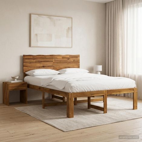 Cama doble con cabecero ROSTOCK Natural 140 x 190 cm (1/5)