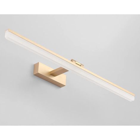 Applique murale LED pour miroir de salle de bain - Blanc chaud - Réglable à 180° - Lampe murale moderne pour salle de bain - 3000 K - Doré - 40 cm [Classe énergétique A++] (1/5)