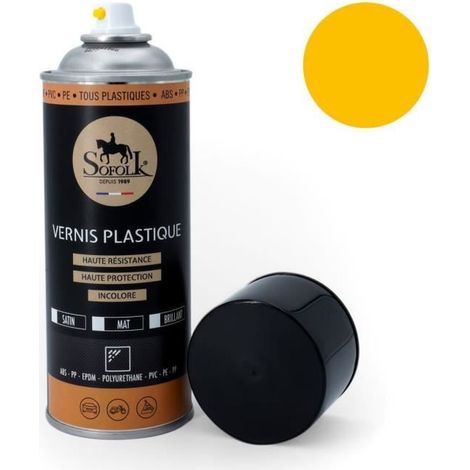 Pintura plástica de alta resistencia - SOFOLK - 19-AMARILLO MATE - Amarillo mate - Aerosol 400 ml - Interior/exterior (1/2)