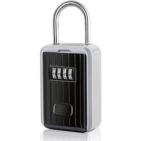 1 Piece Secure Wall Mount Key Box with 4-Digit Combination Lock, Extra Large Outdoor Key Safe with Handle (1/5)