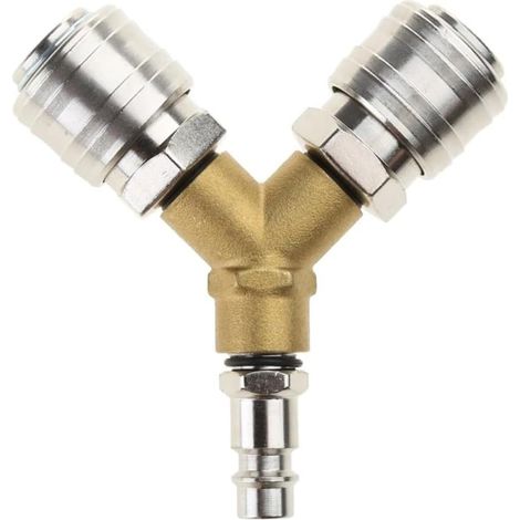1/4" Heavy Duty Brass Compressed Air Fitting (Copper Plating) (1/5)