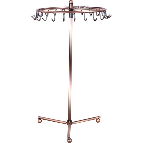 Support à bijoux tournant en forme de tournesol métallique, étagère suspendue pour rangement de bijoux style européen (1/5)