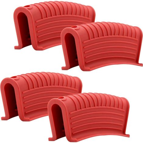 Manchon De Poignée En Silicone - Résistant À La Chaleur Jusqu'à 250 °C - Pour Poêles En Fonte Et Casseroles Émaillées - Lot De 4 (1/5)