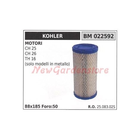 Filtro aria KOHLER trattorino rasaerba CH 25 26 TH 16 (solo modelli in metallo) 022592