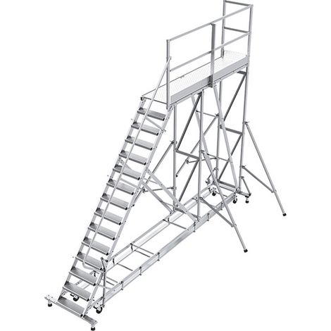 Piattaforma con ruote 13 gradini - Altezza massima di lavoro 4.60m - PTF2513D-KRE