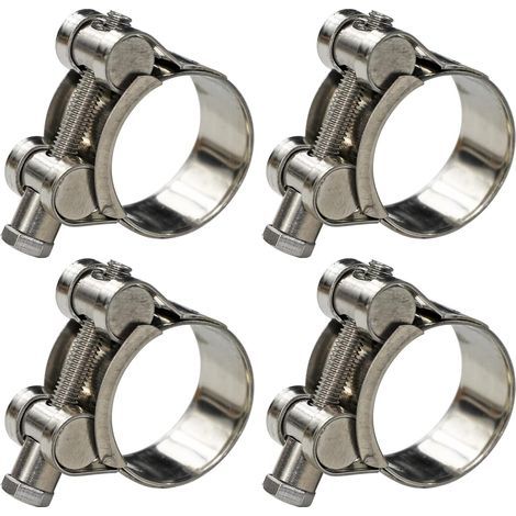Pince de tuyau T-Bolt, OD Range 304 Pince de sangle de tuyau en acier inoxydable, pince de tube réglable 4Pack, (0.67" to 0.75"-17-19mm) (1/5)