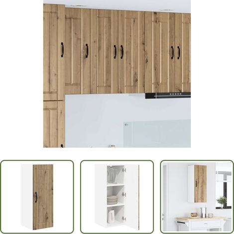 Armoire cuisine - Meuble mural de cuisine Chêne artisanal 30 x 31 x 80 cm (1/5)