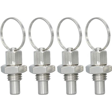 Piston à Ressort en Acier Inoxydable 4pcs, Goupille Élastique Stable et Robuste avec Anneau de Traction pour L'industrie Mécanique (1/5)