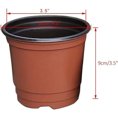 100 vasetti flessibili in plastica per semina, 10 cm di diametro, resistenti e ben drenanti, per giovani piante e talee. (1/4)