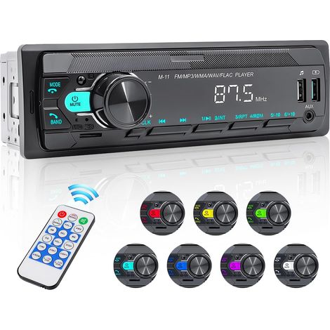 1-DIN-Autoradio mit Bluetooth-Freisprecheinrichtung, unterstützt Sprachassistent und Handy-APP-Steuerung, FM-MP3-Player, AUX-Audio mit Fernbedienung, Autoradio 1-DIN-Bluetooth-Stereo-MP3-Player