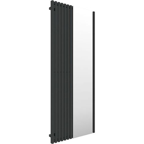 Heizkörper mit integriertem Spiegel - Mattschwarz - Höhe 1900mm Breite 680mm - Watt - TRI1900/680MYLN