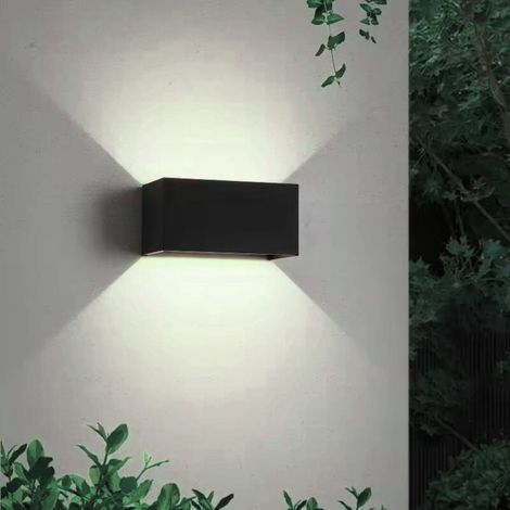 Applique Nero a LED da Esterno e Interno 24W, Fascio Luminoso Regolabile, 2000 Lumen, IP65 Impermeabile, Lampada da Parete in Alluminio, per Giardino, Balcone, Terrazza - Colore della luce: Luce fredd