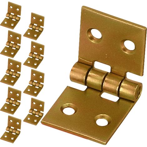 Bisagra de construcción, caja trenzada de acero galvanizado dorado, 50 x 25 mm, juego de 10 (1/5)