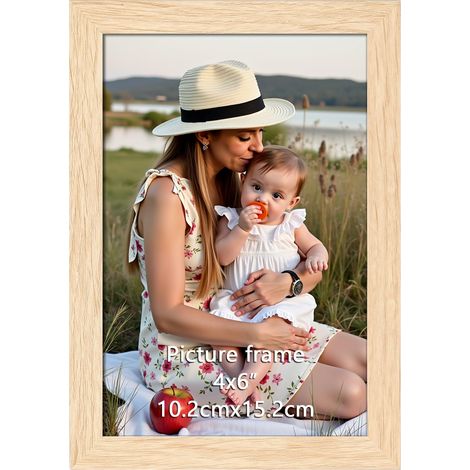 Cadre Photo 10x15 Couleur du bois, Cadre Naturel pour Photos, Images et Souvenirs, Horizontal ou Vertical sur le Mur ou la Table (1/5)