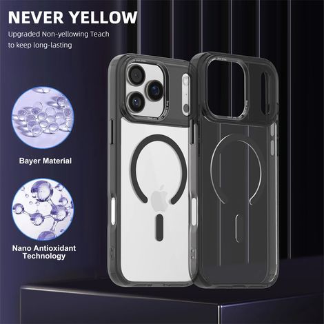 (iPhone 12 Pro Max, Noir) Étui magnétique pour iPhone, compatible avec la recharge sans fil MagSafe. (1/5)