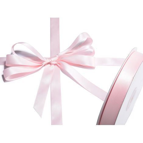 Nastro doppio raso color rosa confetto, mm 15 x 50 m