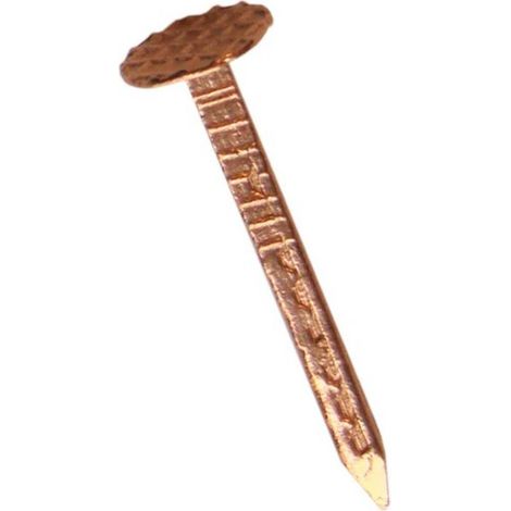 Pointe en Vrac Tête Extra Large Carrée Crantée Cuivre - 3x3x30 mm en Seau de 5 kg - D-Work (1/5)