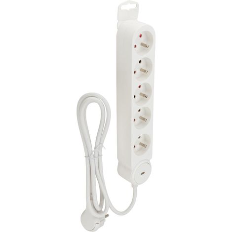 Bloc multiprise Iota 5x16A + interrupteur - Blanc - Zenitech