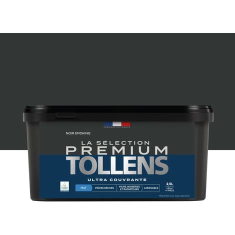 Tollens - Peinture intérieure couleurs - La Sélection Premium Mat - Ultra Couvrante - Noir Smoking 2,5 L - 30m²