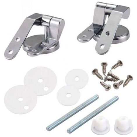 Toilet Seat Hinge, Replacement Fixings Kit for Toilet Seat, Toilet Seat Hinge Fixings, for Wood Resin Toilet Seats - 2 Pcs (1/4)
