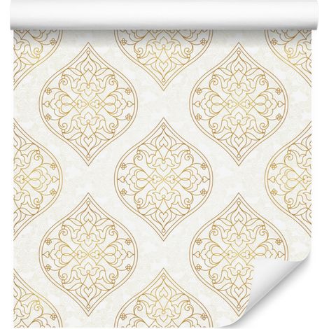 Retro-Tapete mit Ornamenten im orientalischen Stil für Wohn- und Schlafzimmer, 50 x 1000 cm (1/5)