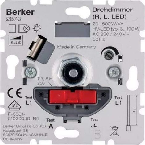 Berker 2873 Dimmer Rotazione/Controllo Pressione 20-500 W LED