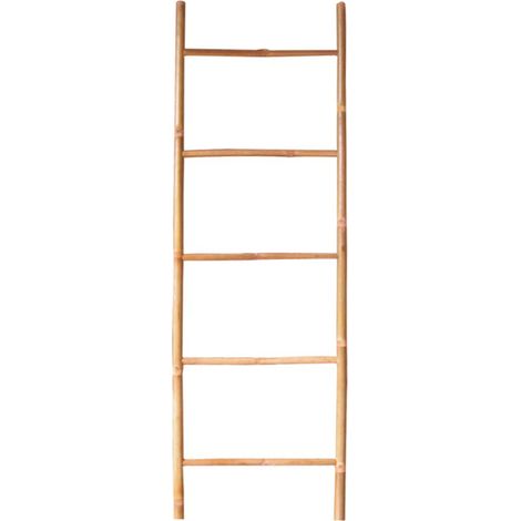 Klappleiter 5 Stufen aus starkem und leichtem Bambus für Zuhause und Büro, 150 cm (1/5)