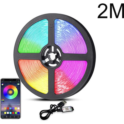 Striscia Led Adesiva Ingresso USB Bluetooth 2M 5050 Tagliabile Flessibile 60 LED