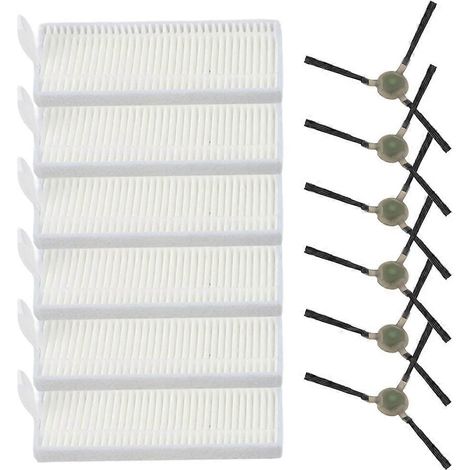 Lot de 6 filtres et brosses latérales pour aspirateur robot Lefant M330/M330 Pro - Pièce de rechange pour outils de nettoyage domestique (1/5)
