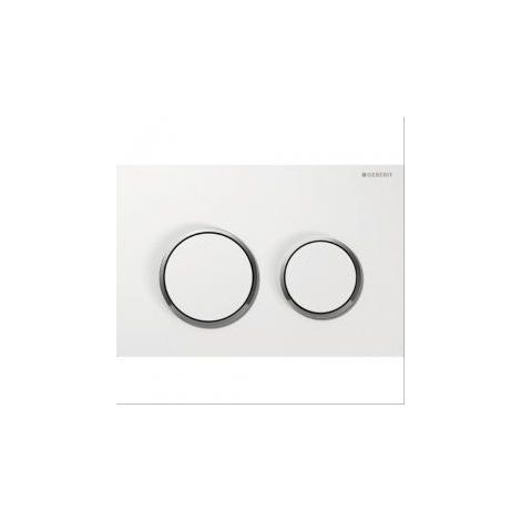Plaque de commande double touche Omega 20 Geberit blanc/chromé brillant