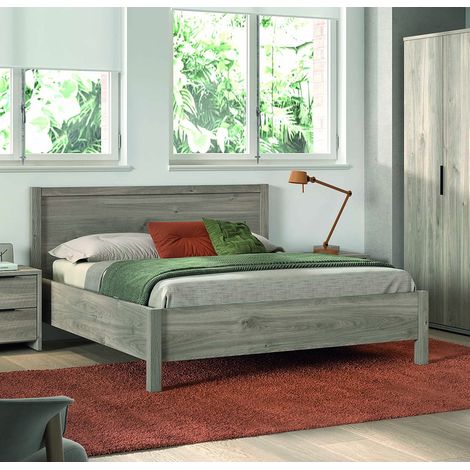 Lit adulte contemporain chêne gris Gladys (1/4)
