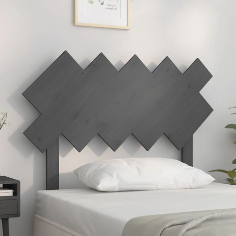 Tête de lit  Armoire de tête de lit Gris 104x3x80,5 cm Bois massif de pin FR34910 (1/5)